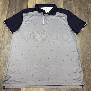 Head Golf Polo Shirt Mens XXL Blue Navy Mini Golf Cart Print Performance Stretch
